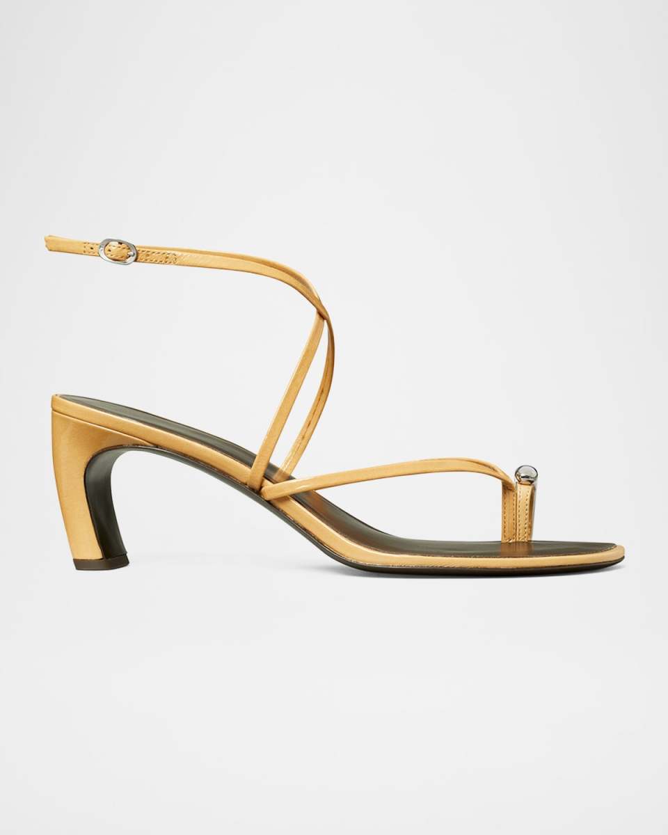 Pierced Leather Toe Ring Strappy Sandals